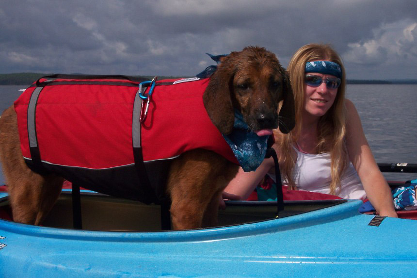 Snapple the kayaking Redbone